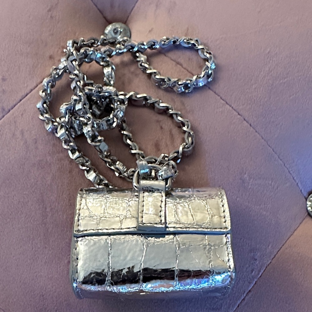 NWT Zadig & Voltaire Metallic Mini Bag with Chain - Picture 6 of 10